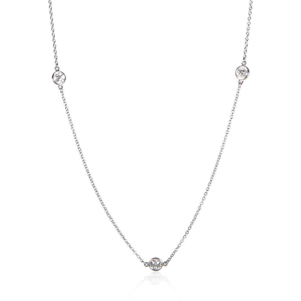 Tiffany & Co. Platinum Diamond Elsa Peretti Diamonds By The Yard Necklace